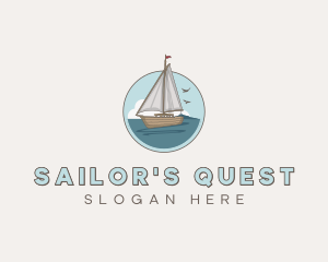 Rustic Sailboat Yacht logo design