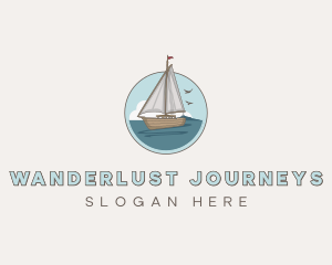 Rustic Sailboat Yacht logo design