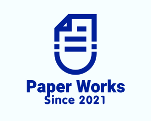 Blue Paper Document  logo