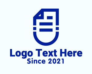 Paper - Blue Paper Document logo design