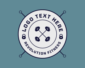 Fitness Barbell Kettlebell logo design