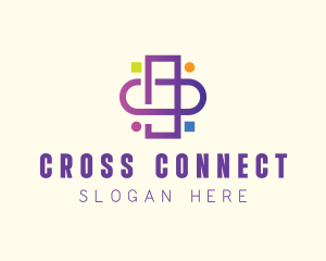 Online Medical Cross  logo design