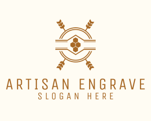 Artisanal Honey Badge logo design