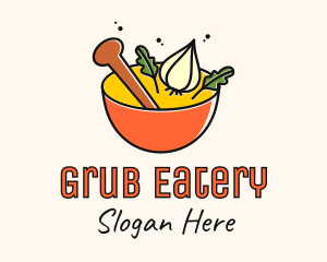 Garlic Herb Mortar & Pestle logo design