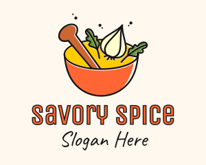 Garlic Herb Mortar & Pestle logo design