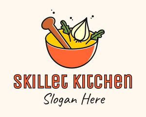 Garlic Herb Mortar & Pestle logo design