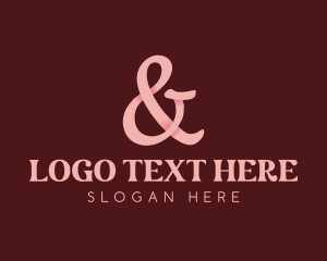 Feminine Pink Ampersand logo
