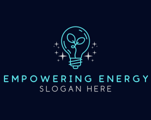 Leaf Energy Light Bulb logo design