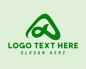 Green Triangle Letter A  logo