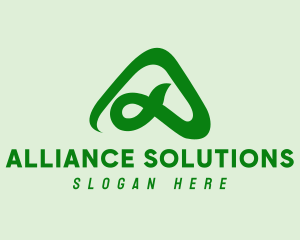 Green Triangle Letter A  logo design