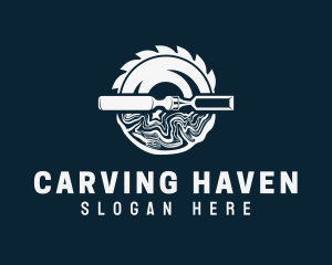 Wood Carving Tools logo design