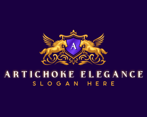 Elegant Pegasus Crest logo design