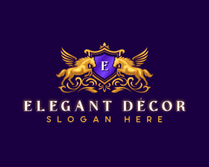 Elegant Pegasus Crest logo design