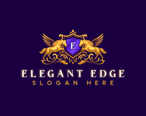 Elegant Pegasus Crest logo design