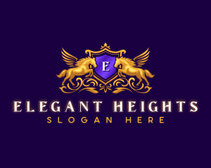 Elegant Pegasus Crest logo design