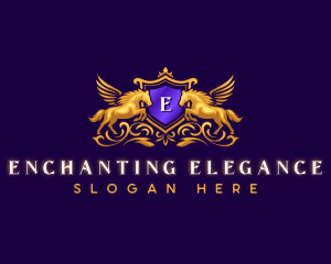 Elegant Pegasus Crest logo design