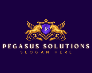 Elegant Pegasus Crest logo design