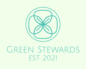 Green Flower Leaves  logo design