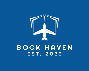 Plane Book Travel logo design