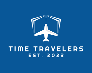 Plane Book Travel logo design