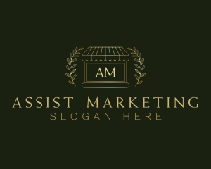 Golden Market Stall logo design