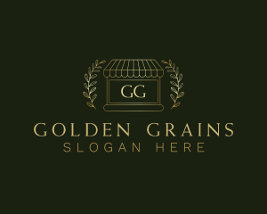 Golden Market Stall logo design