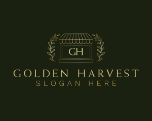 Golden Market Stall logo design