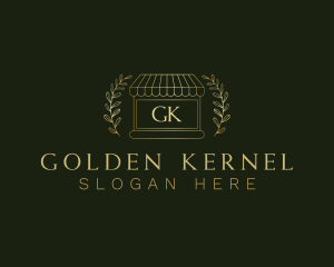 Golden Market Stall logo design