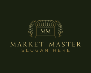 Golden Market Stall logo design