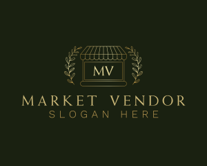 Golden Market Stall logo design