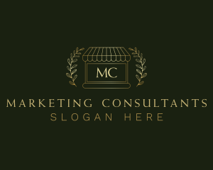 Golden Market Stall logo design