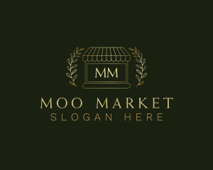 Golden Market Stall logo design