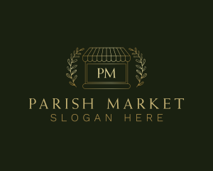 Golden Market Stall logo design