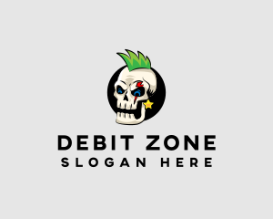 Skull Punk Rock Skeleton logo design