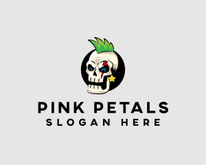 Skull Punk Rock Skeleton logo design