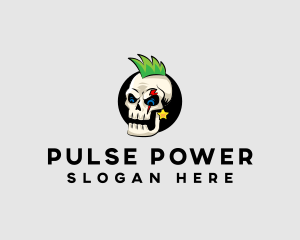 Skull Punk Rock Skeleton logo design