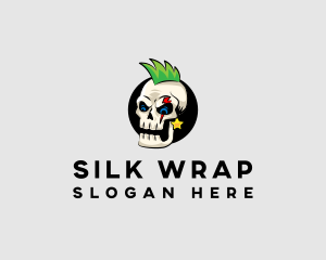 Skull Punk Rock Skeleton logo design