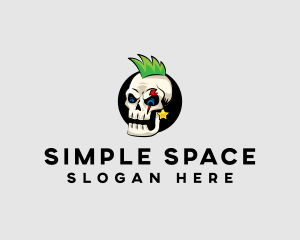 Skull Punk Rock Skeleton logo design