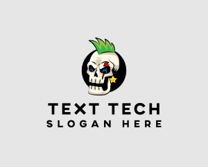 Skull Punk Rock Skeleton logo design