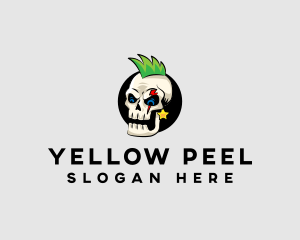 Skull Punk Rock Skeleton logo design