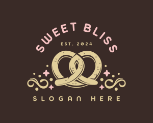 Sweet Pretzel Dessert logo design