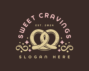 Sweet Pretzel Dessert logo design