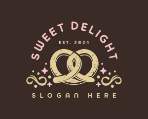 Sweet Pretzel Dessert logo design