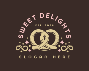 Sweet Pretzel Dessert logo design