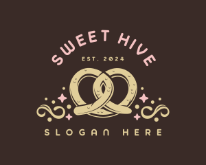 Sweet Pretzel Dessert logo design