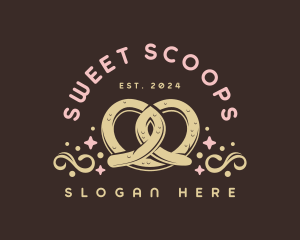 Sweet Pretzel Dessert logo design