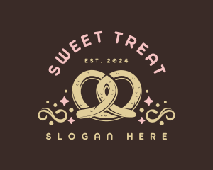 Sweet Pretzel Dessert logo design