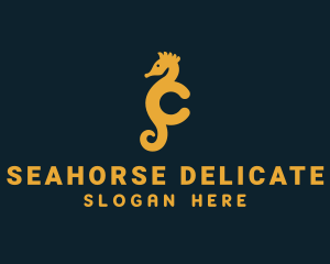 Marine Seahorse Letter C logo