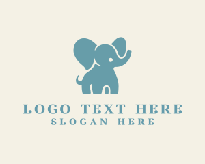 Cute Elephant Zoo logo