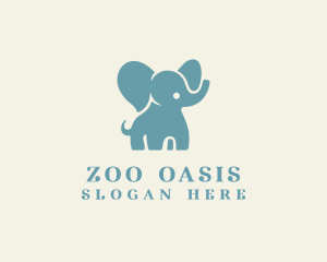 Cute Elephant Zoo logo design